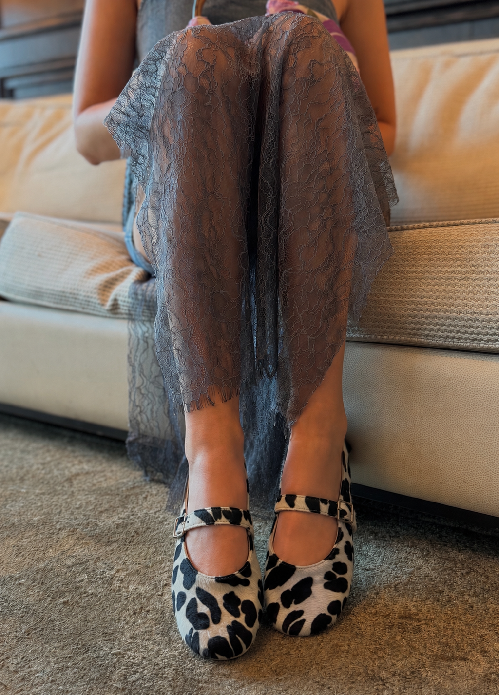 ballerines cuir motif bisous