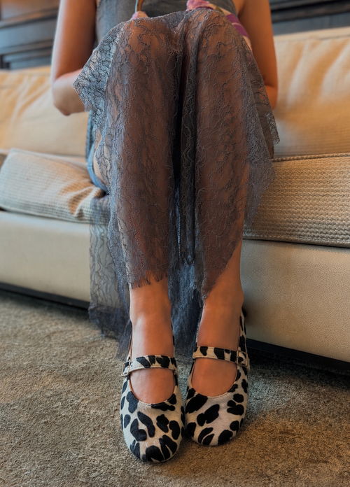 ballerines cuir motif bisous
